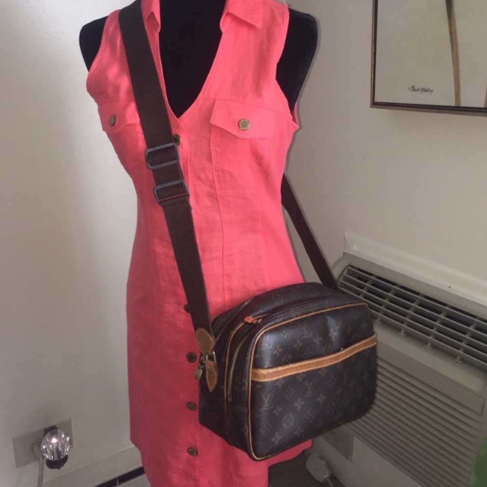 Louis Vuitton Monogram Crossbody with Tan Trim and Brown Strap
